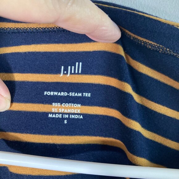 Womens J Jill Forward Seam Tee Shirt Scoop Neck Black Gold S‎ - Picture 7 of 8